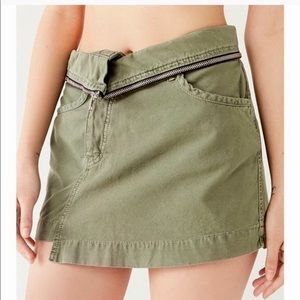 Urban Outfitters Army green zipper skirt
